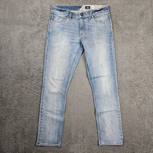 Volcom Vorta Slim Straight Mens Light Wash Blue Denim Jeans Size 32x32